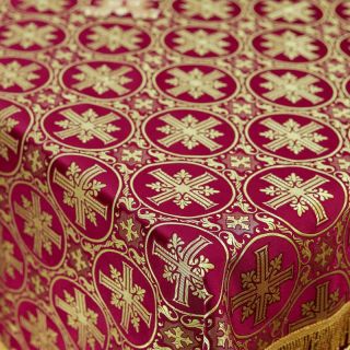Red/gold Whole Holy Table vestment with tassels