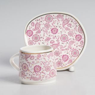 ceramic coffee cup and saucer set