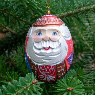  wooden Santa egg souvenir
