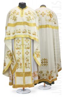 sh-20-83-3 Greek Style Priest Vestment with Flowers Embroidery