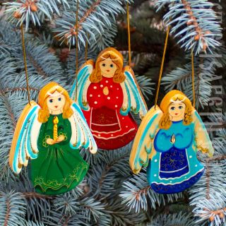 wooden flat angel, souvenir ,folk crafts,christmas tree decoration