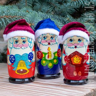wooden Santa Matryoshka, souvenir, folk doll, a Christmas gift