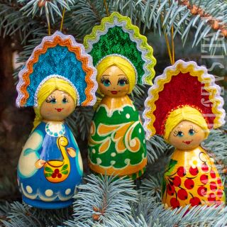wooden Russian Doll, souvenir, folk doll, christmas tree decoration