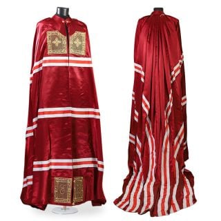 burgundy bishop cloak from crepe satin