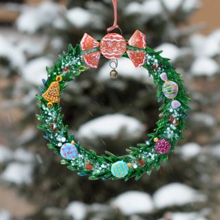 handmade glass wreath 