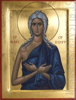 hand-painted icon of St Mary of Egypt