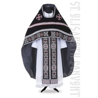 Buy Black Russian Style Vestment with Embroidery for Priest 