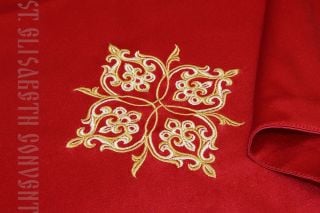  Red Church Corporal embroidered with Cross (silk threads)
