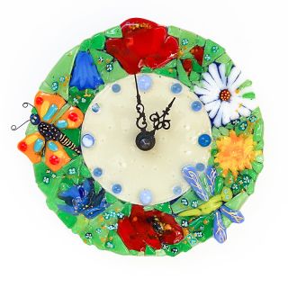 summer glass wall clock