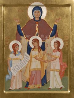 Icon of SS Faith, Hope, Love, and their mother Sophia