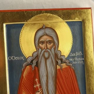 hand-painted icon of st David of Thessalonika 