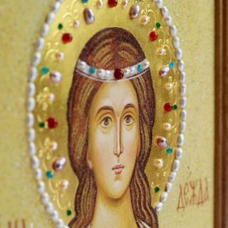 icon of semi-precious stones of St Martyr Hope of Rome 