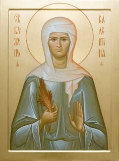 handpainted Icon of St Valentina of Minsk