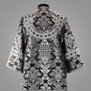black Lenten brocade bishop vestment