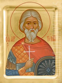 painted icon of st great martyr artemius of antioch