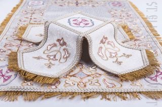 white church brocade chalice covers and veil