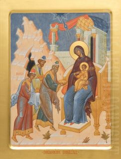 painted icon veneration by the magi