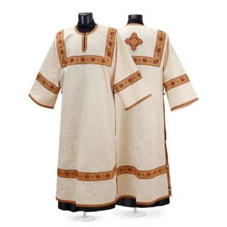 white Altar Server's Vestment with gold embroidery