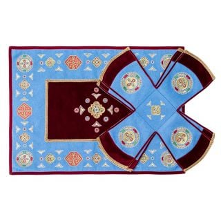 Blue Embroidered Liturgical Covers and Veil 