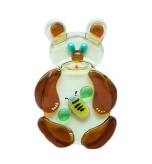 stained glass bear magnet (design 1)