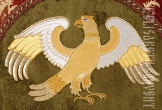 embroidered eagle rug