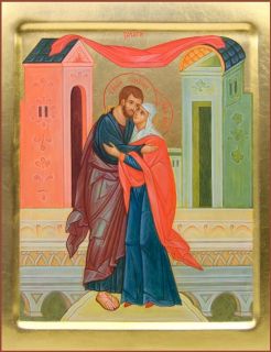 Hand-painted icon of the Conception of Blessed Virgin Mary
