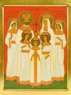 Hand painted icon of the Holy Royal Martyrs