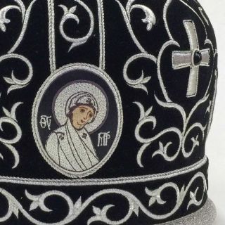 Lenten mitre with embroidered icons and patterns 