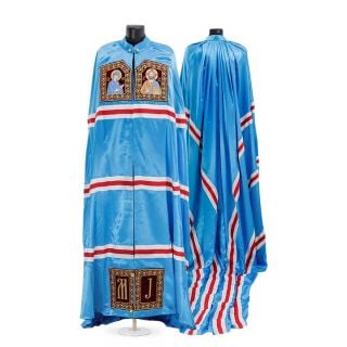 burgundy bishop cloak from crepe satin