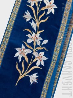 purple orarion with embroidery