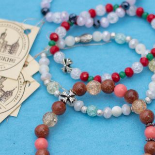Colorful bracelets from semi-precious stones