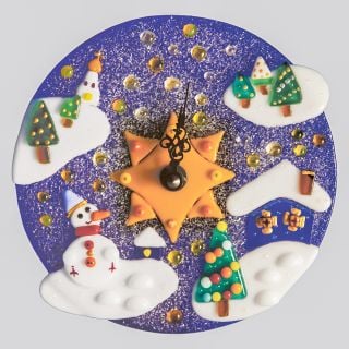 Christmas ornaments in glass watch