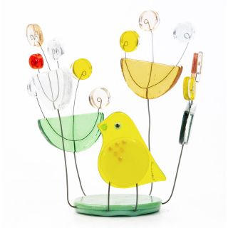 glass candleholder with bees