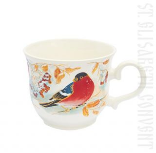 ceramic mug with bullfinches