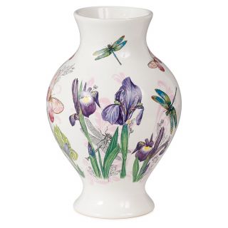 ceramic vase with irises