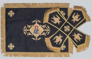 Chalice covers and veil for lenten time with embroidery of christ