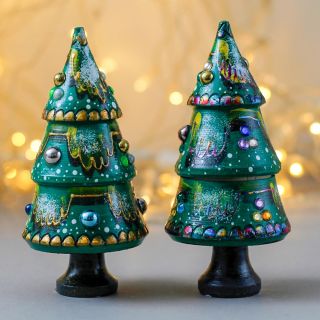 Christmas Tree wooden souvenir nesting doll