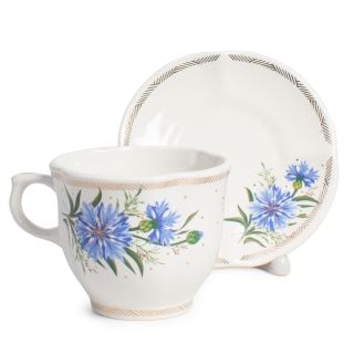 Coffee Set with an image of cornflowers 