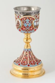 chalice with gilding enamel and stones