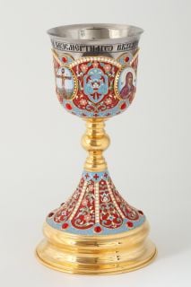 chalice with gilding enamel and stones