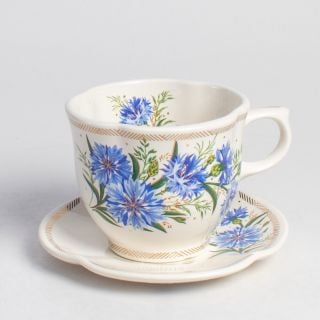 Cup & Saucer Set with an image of Cornflowers 