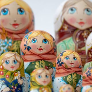 summer handmade nesting dolls