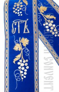 velvet purple orarion with grapes and holy embroidery for protodeacons