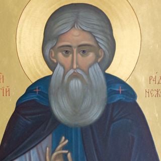 hand-painted icon of Sergius Radonezh