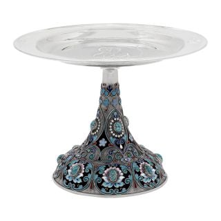 silver enamel Eucharist diskos