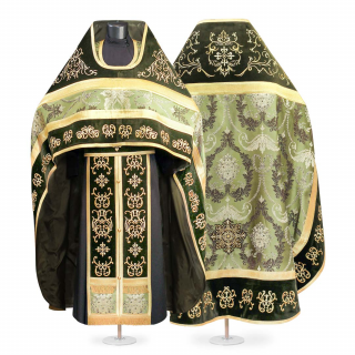 green velvet and decorative priest vestment with embroidery 