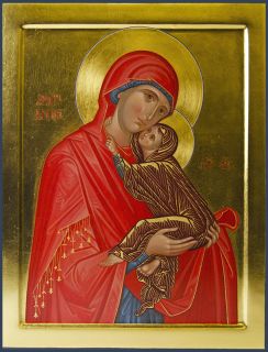 painted icon of holy righteous anna