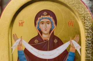 Handpainted icon of the Holy Protection of the Mother of God