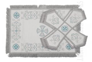 White chalice covers and veil 