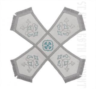 White chalice covers and veil 